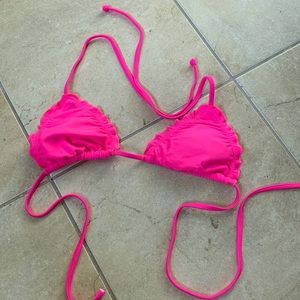 Pink ruffle bikini top